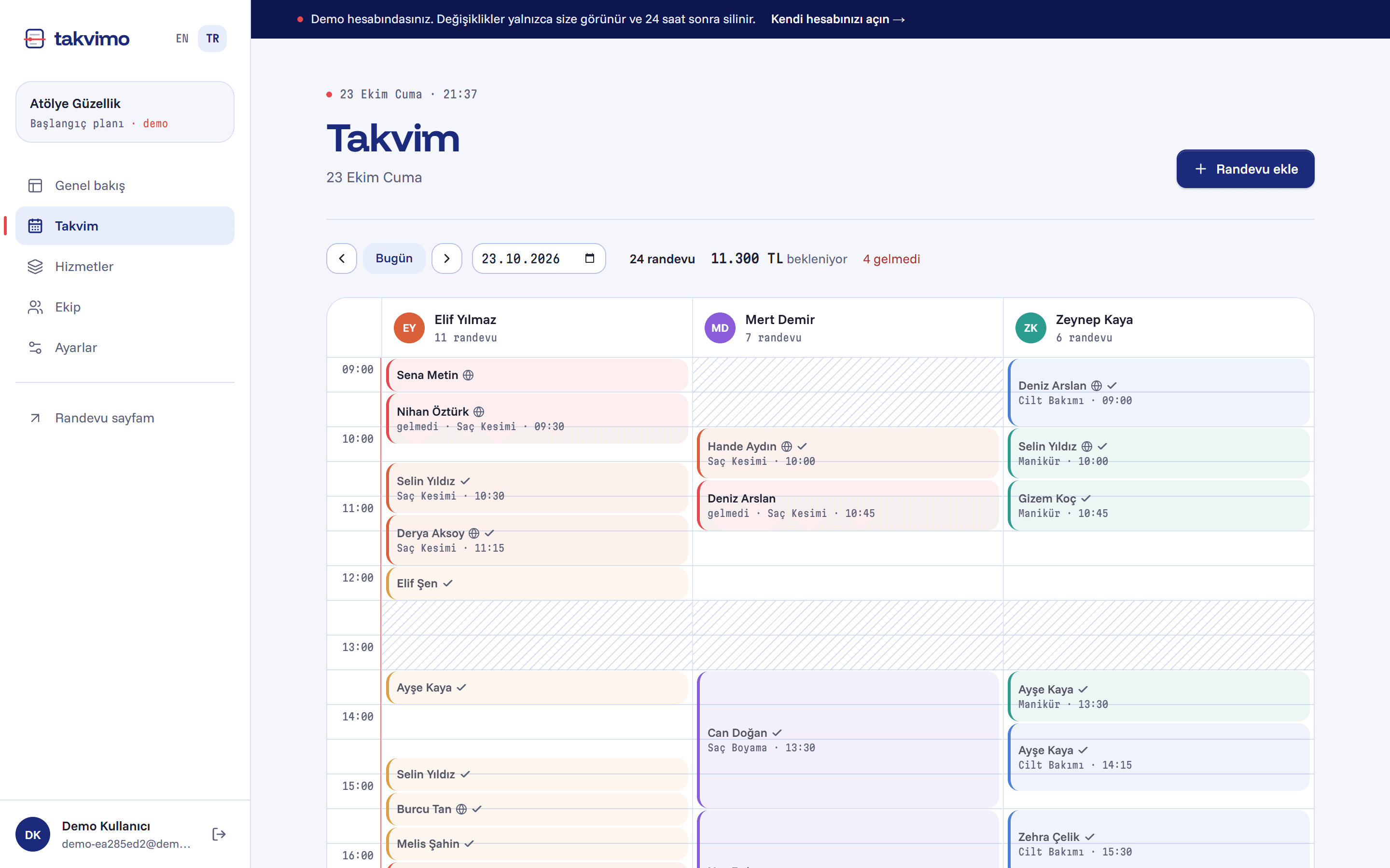 Bütün ekip için tek takvim