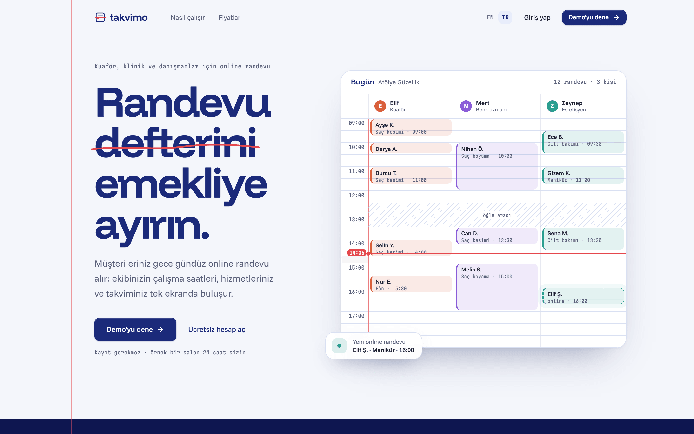 Ürünü gösteren bir açılış sayfası